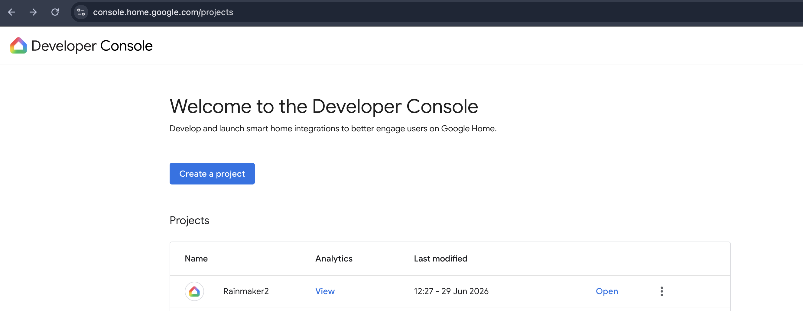 GVA Developer Console Projects