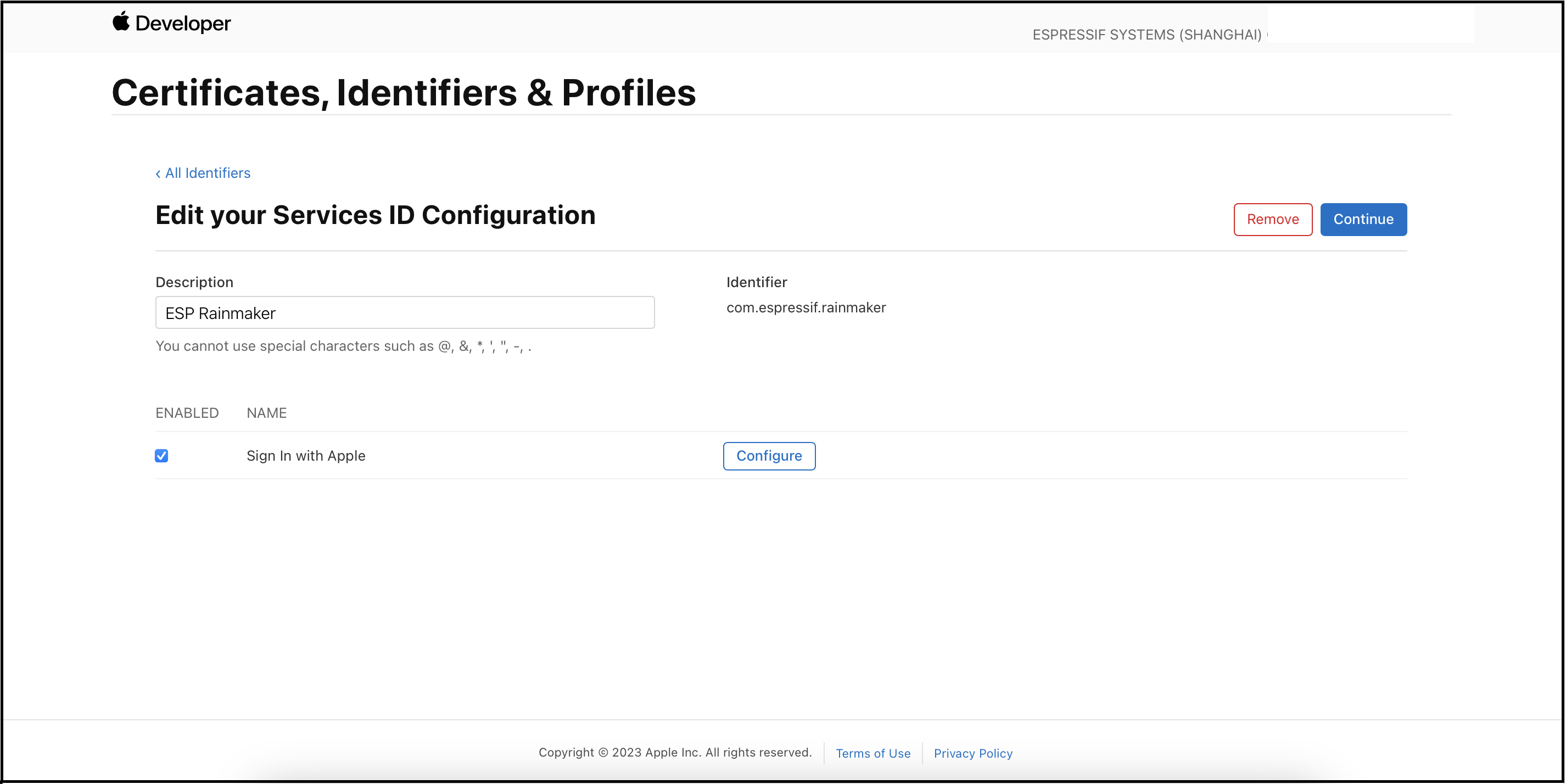 Apple Service ID