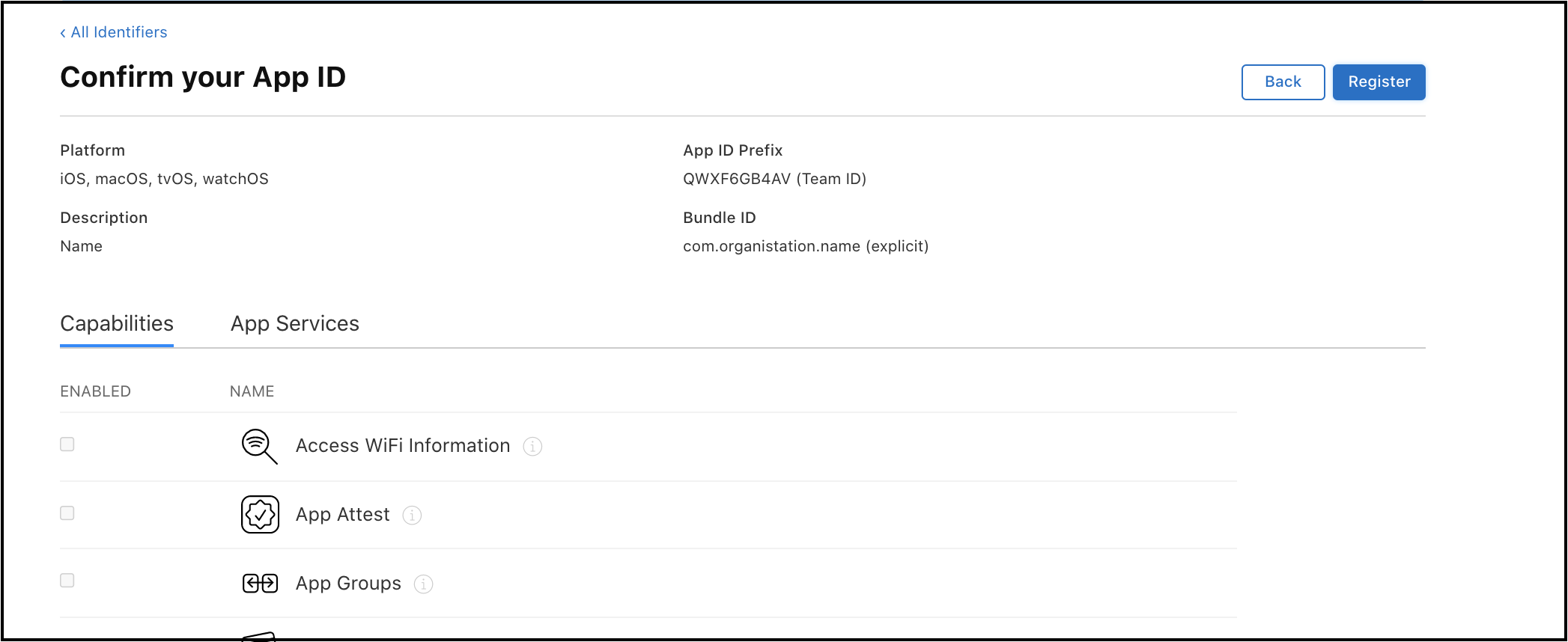 Register AppId