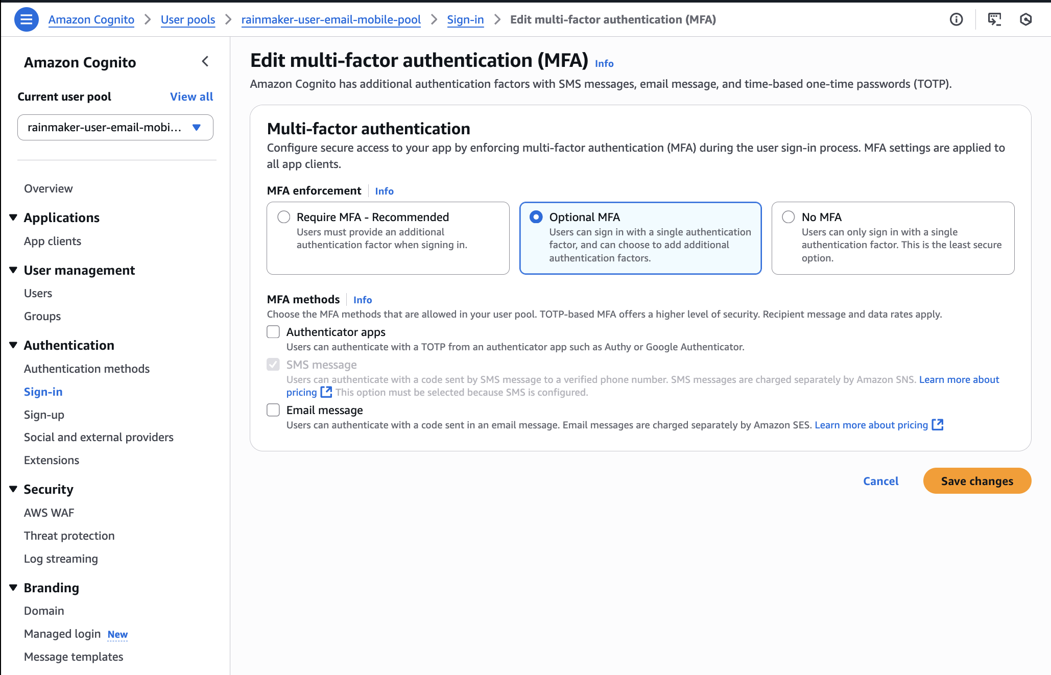 cognito-tier-disable-email-mfa