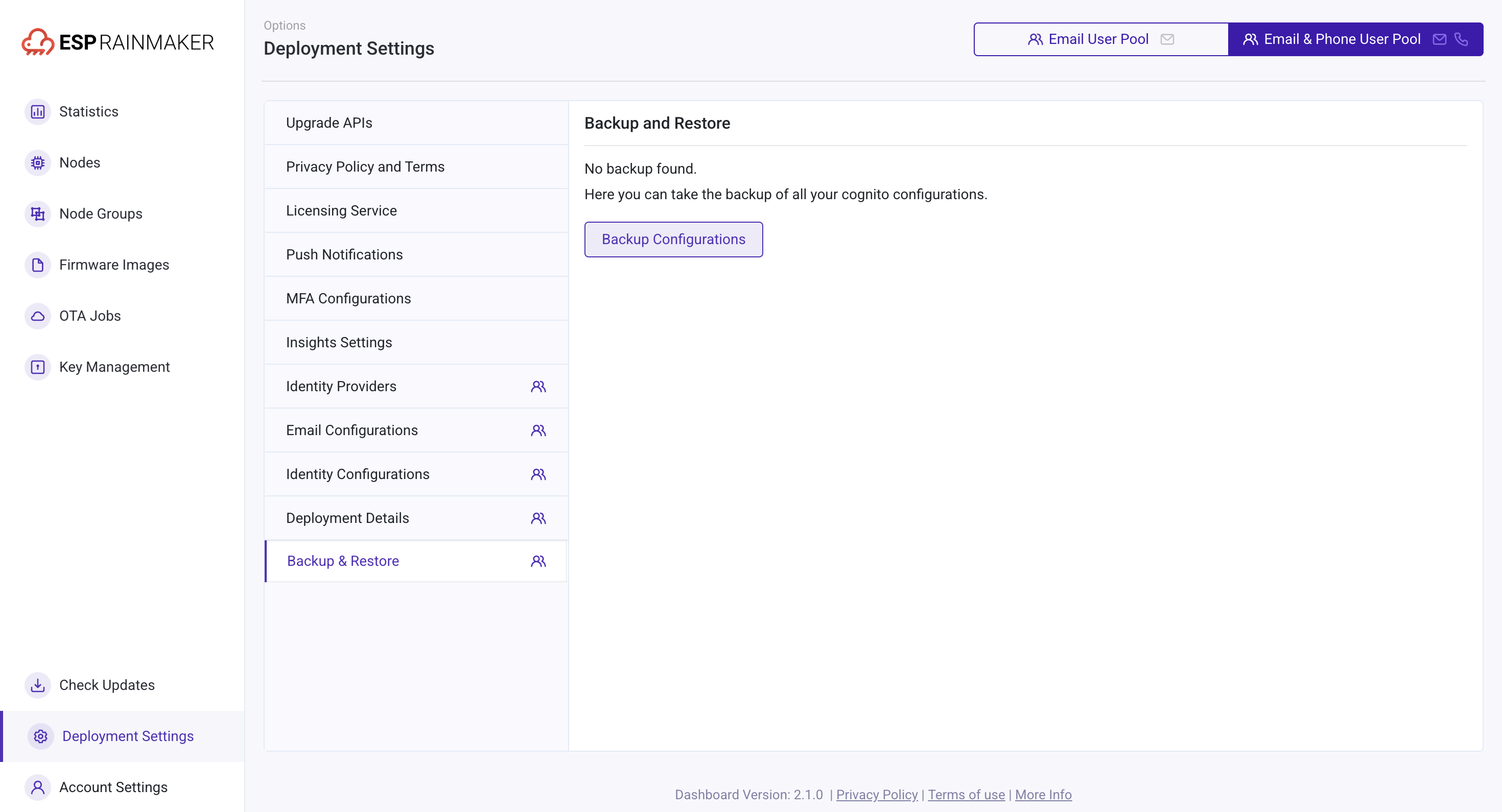 Backup &amp; Restore