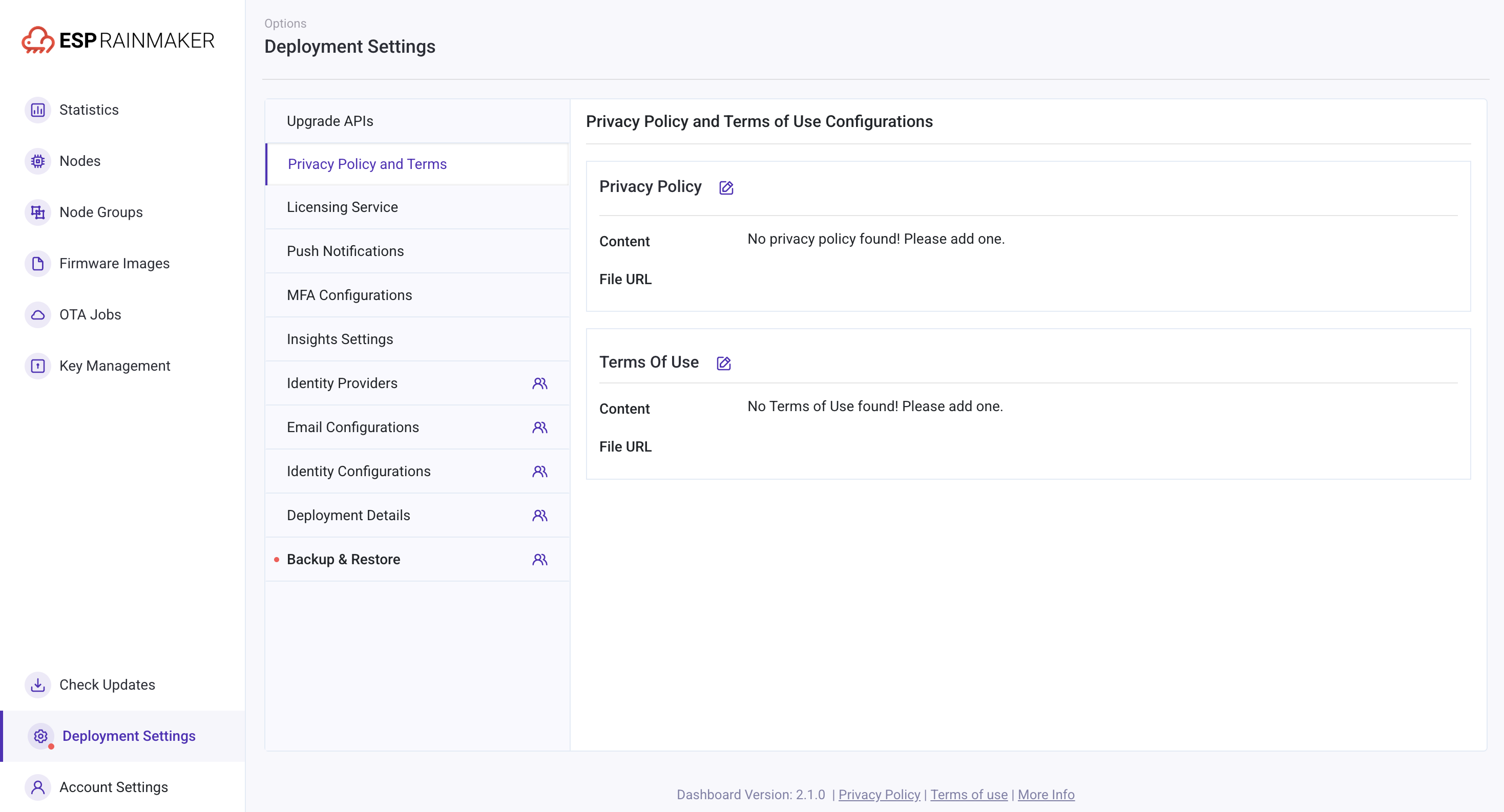 Privacy Policy and Terms