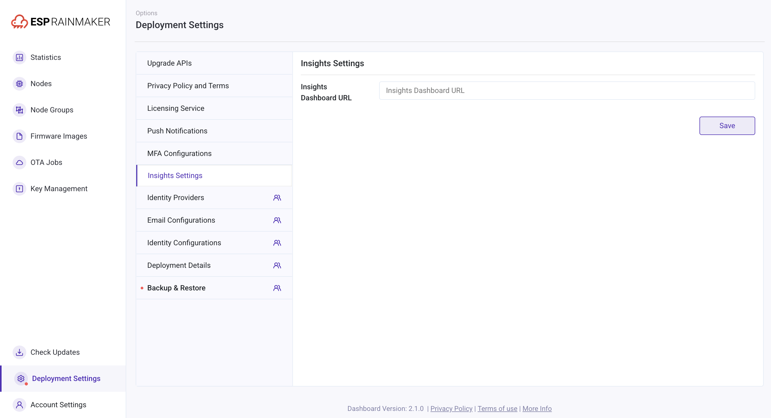Insights Settings