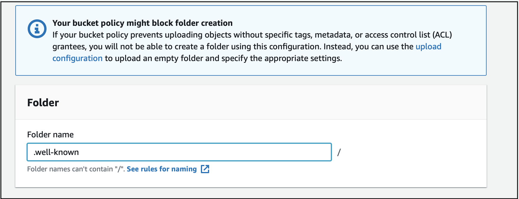 Creating folder on S3