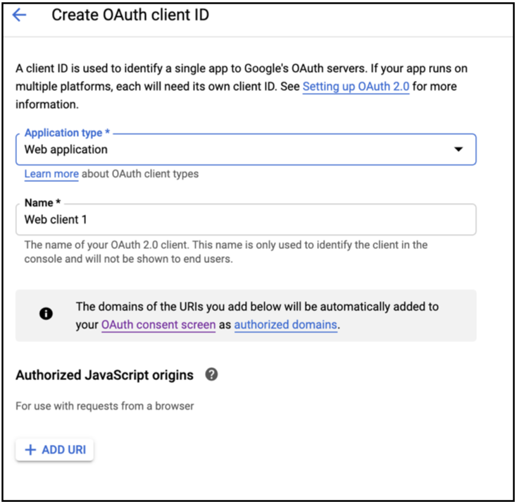Authorized Javascript origins 