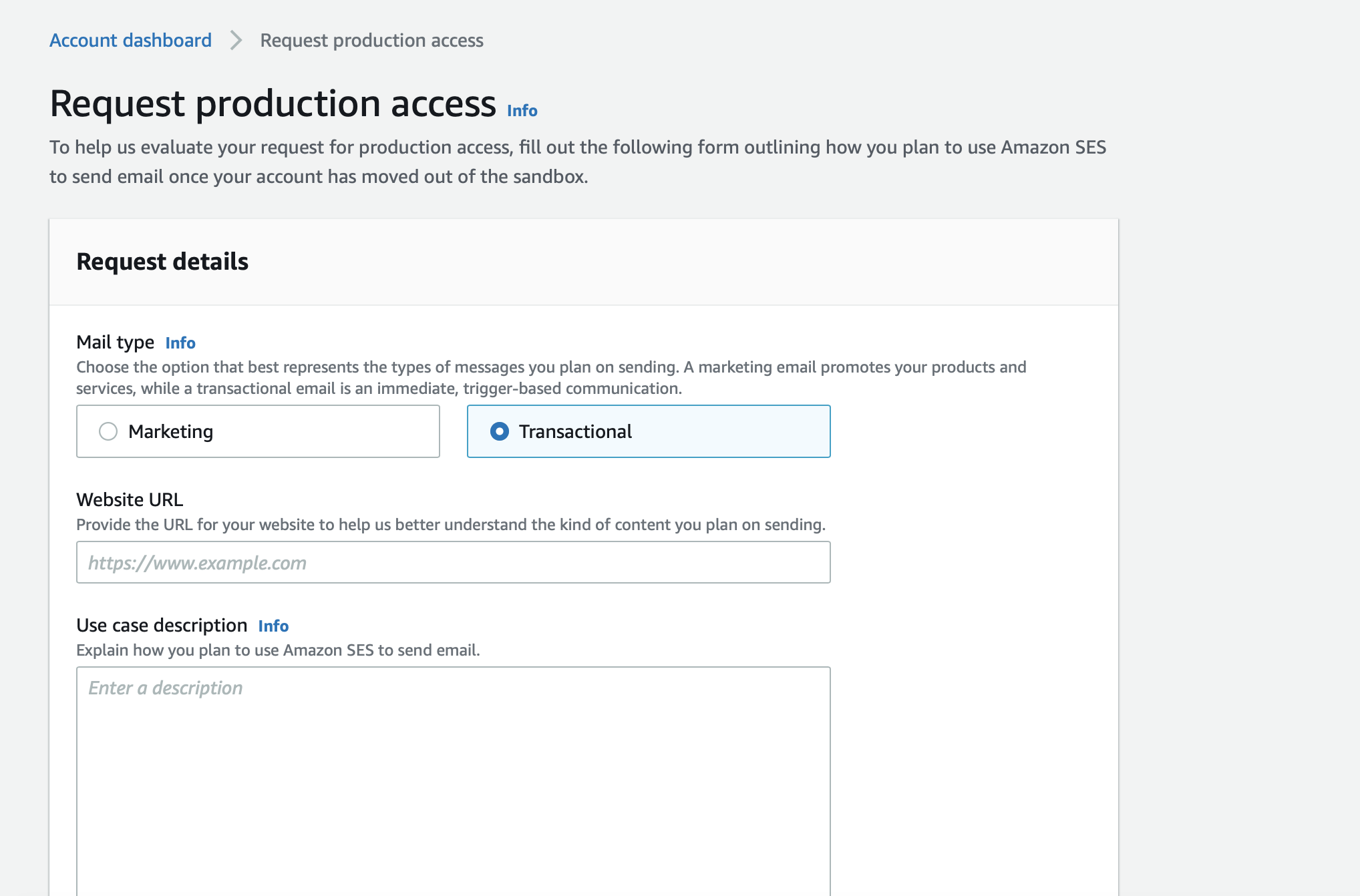 Request Production access