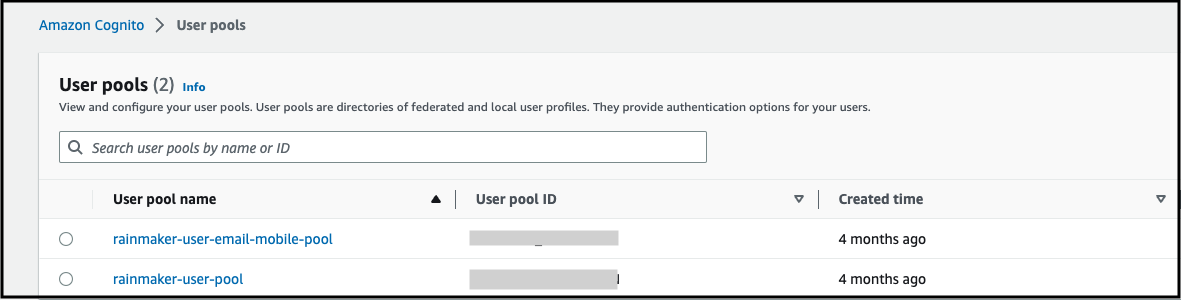 Rainmaker Userpool