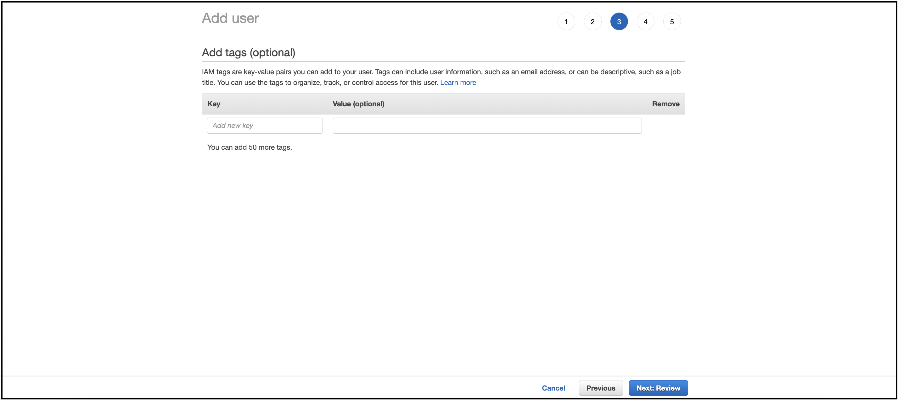 IAM add user step 3