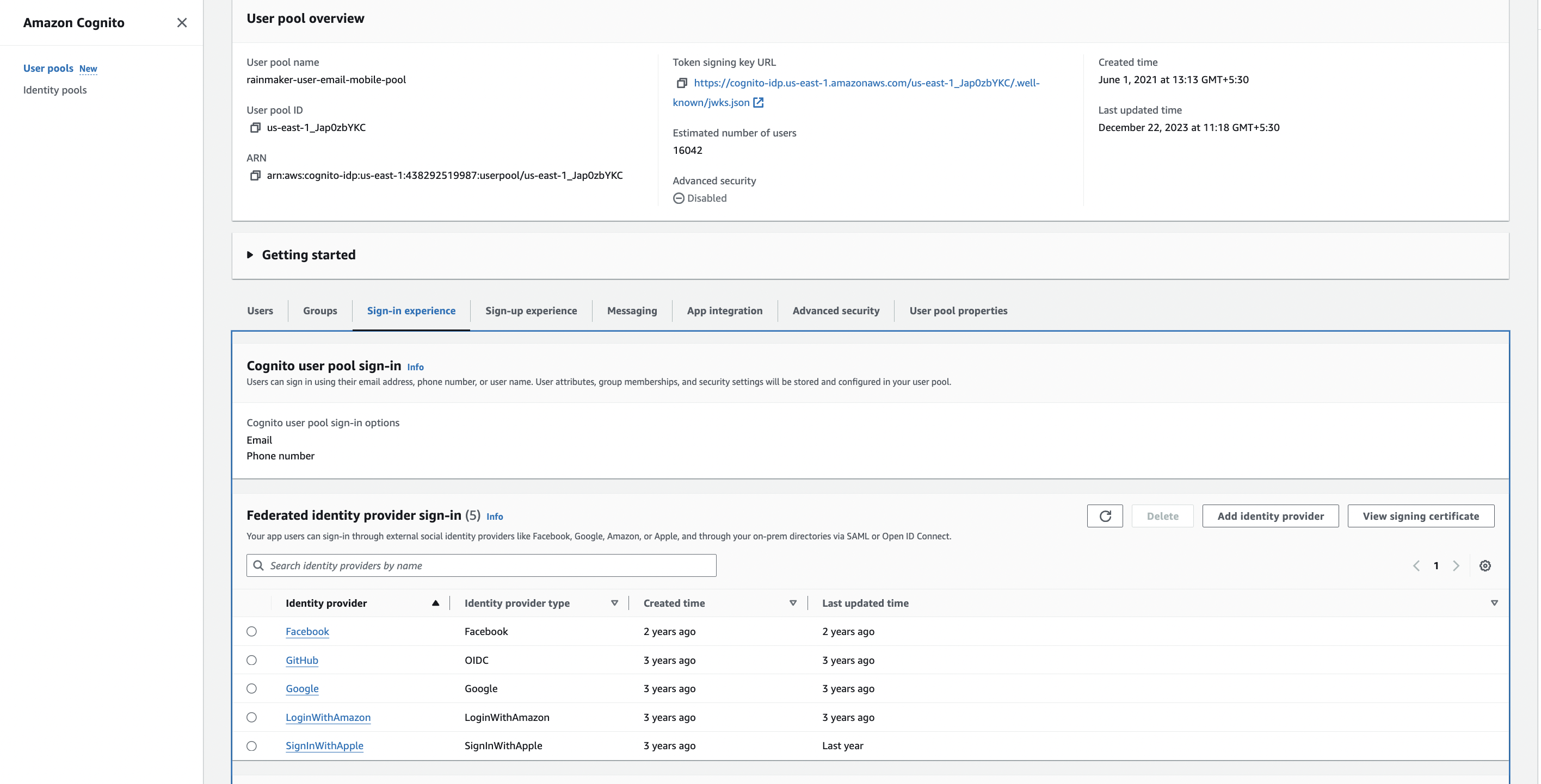 Third-party sign-in attributes