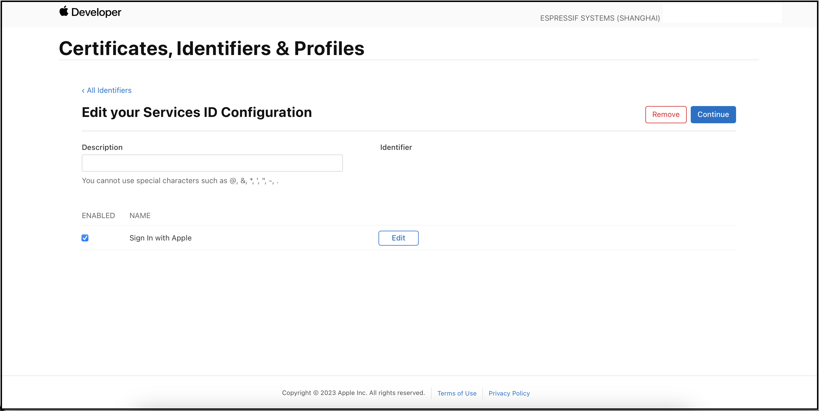 Apple Service ID Configure 1