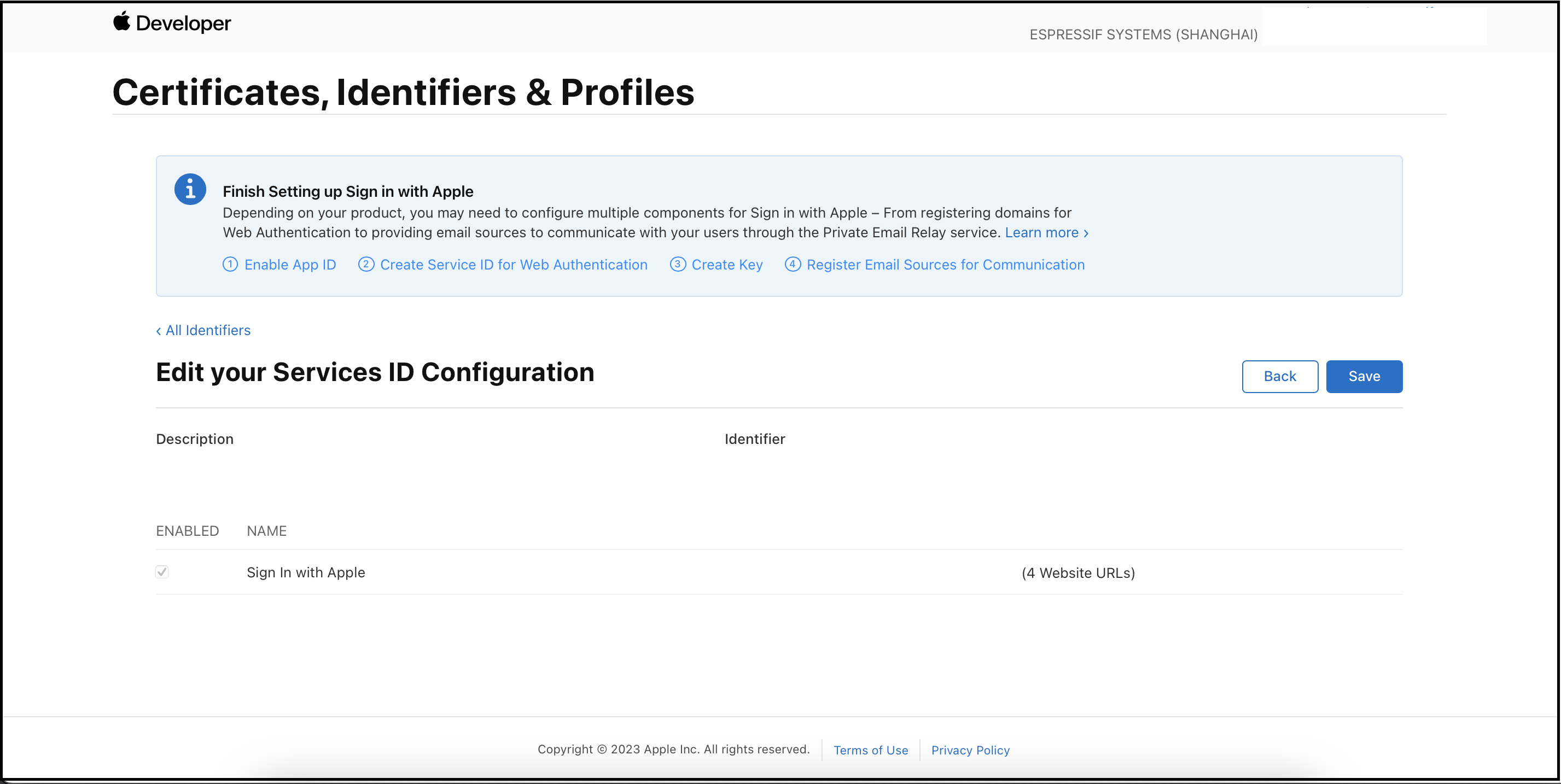 Apple Service ID Configure 2