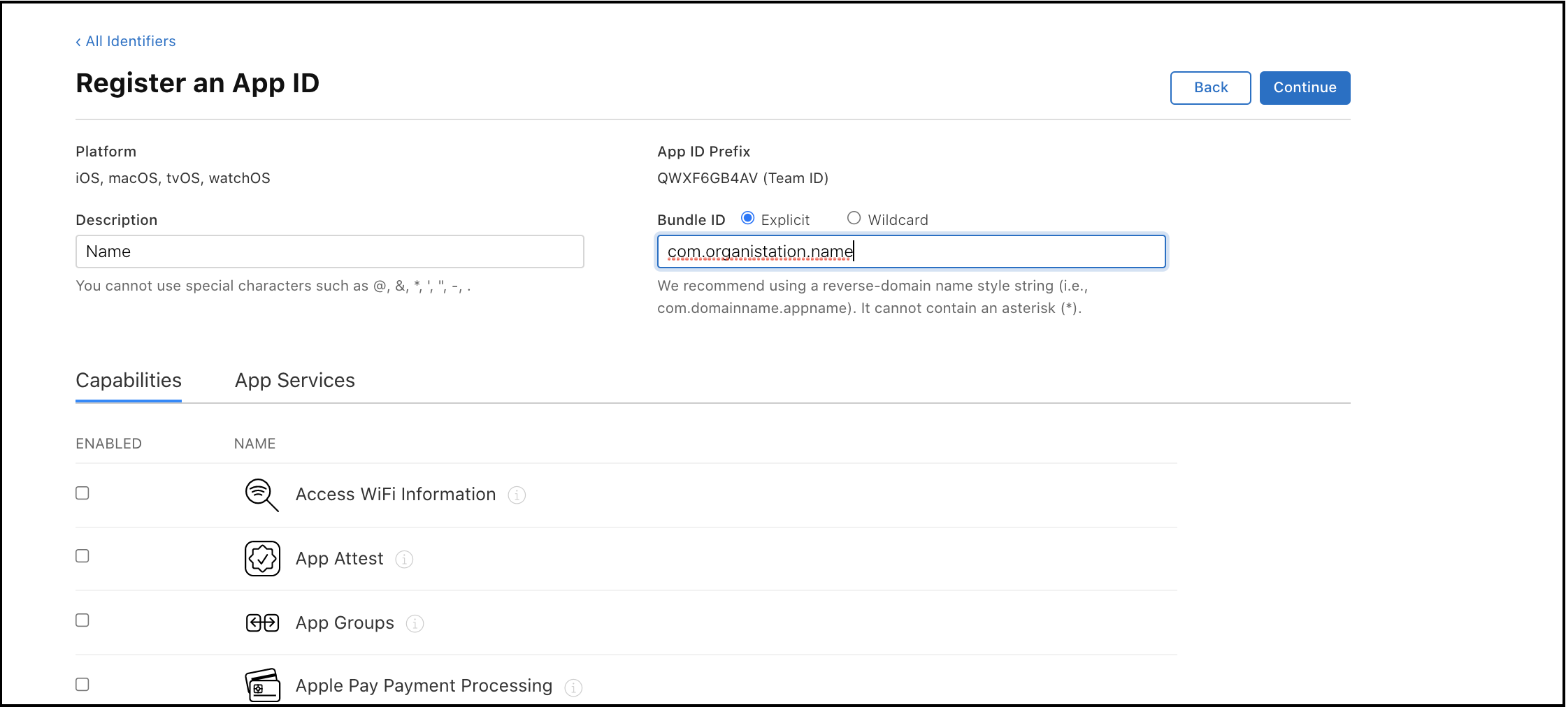 Register AppId
