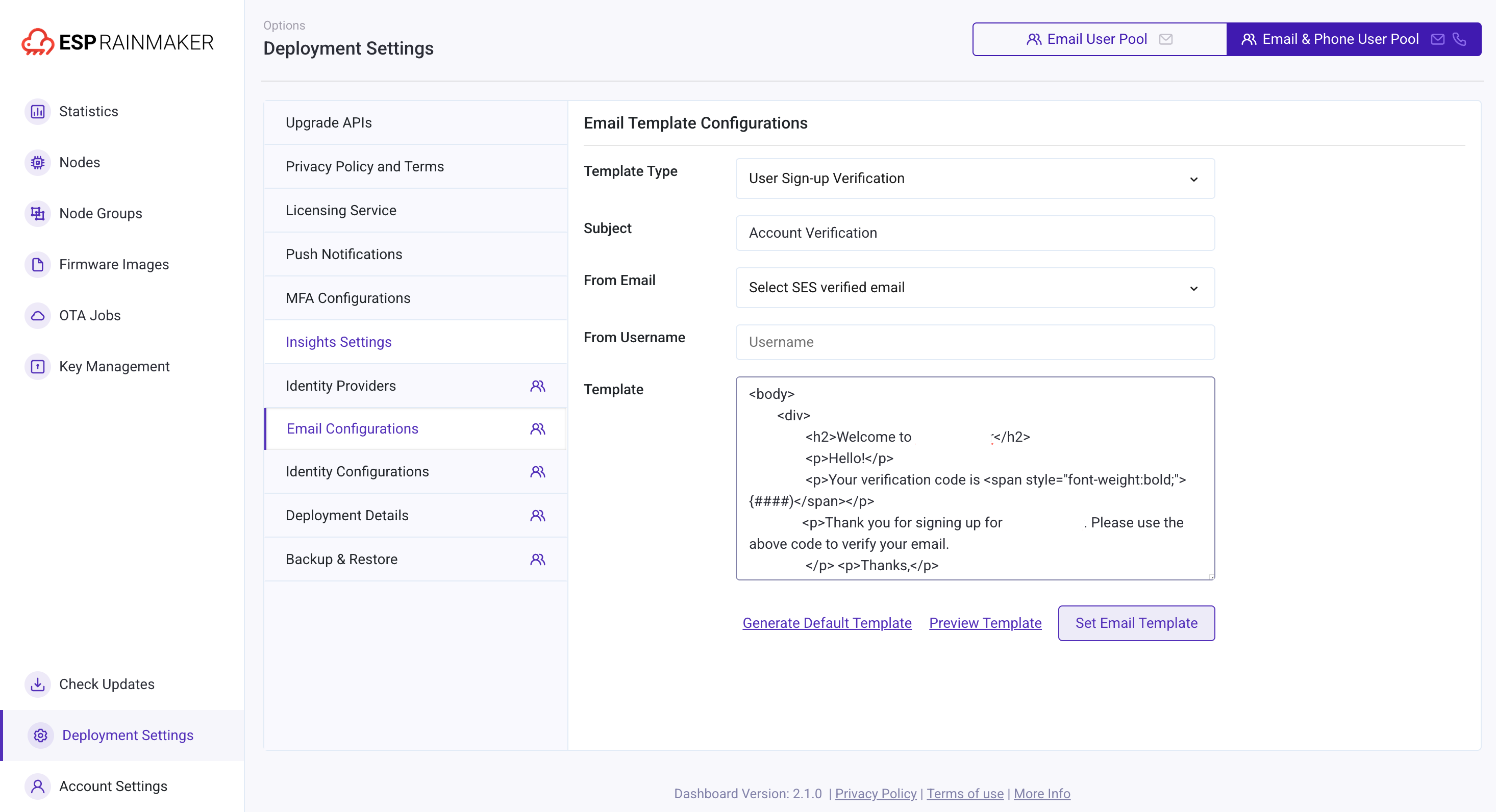 Email Configurations