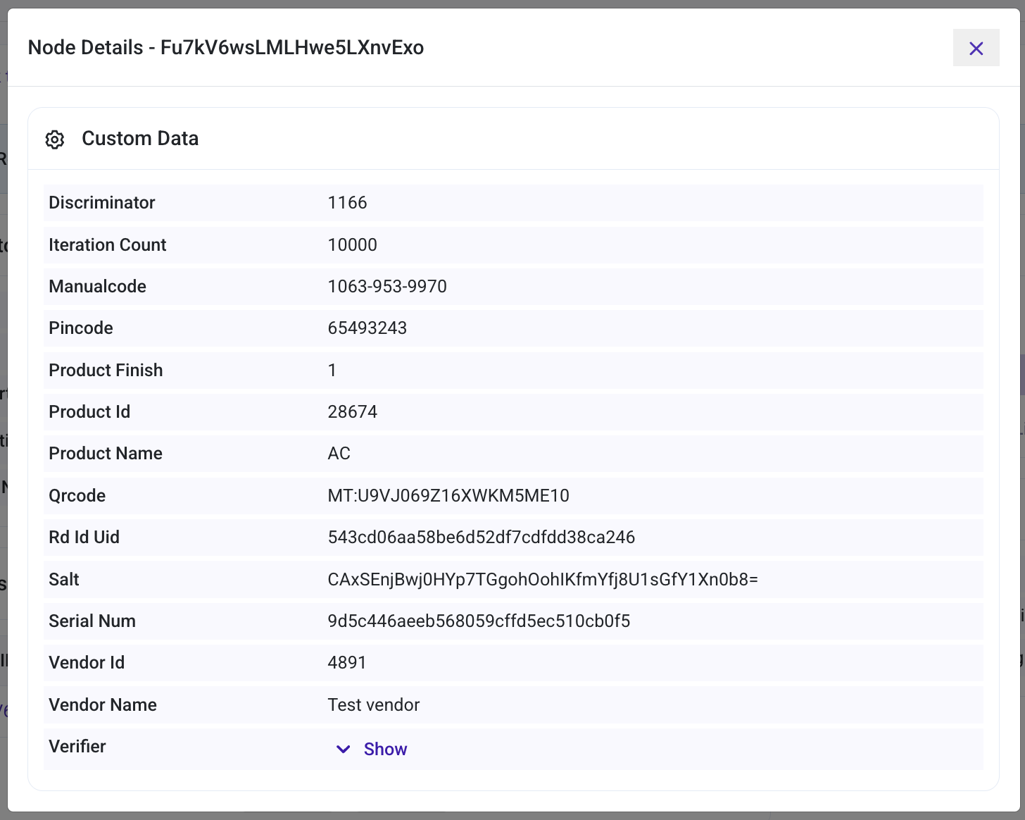 dashboard matter dac associated node detatils